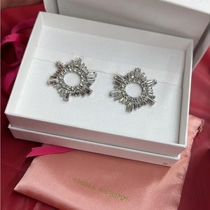 Amina Muaddi Silver Earrings